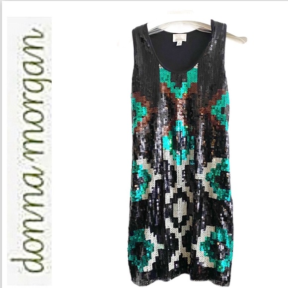 NEW!!! Donna Morgan Dress  Multicolor Sequins perfect for any special occasion - Picture 4 of 15